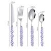 4Pcs/Set Luxury Dinnerware Stainless Steel Spoon and Fork Ceramic Pearl Handle Western Silver Cutlery High-looking Tableware