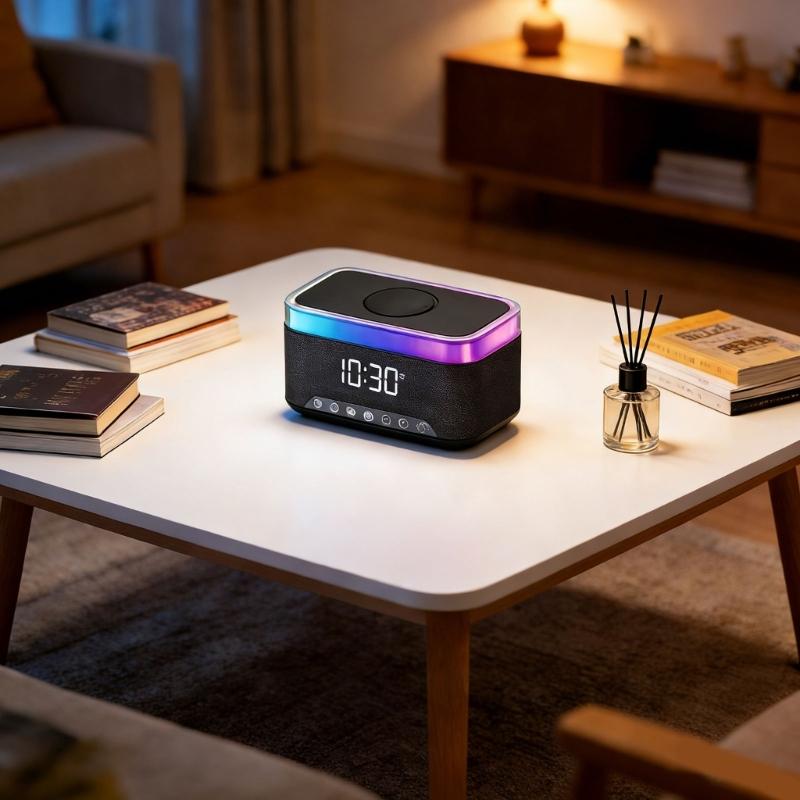 Wireless Speakers with LED Atmosphere Light Card Slot 360 Surround Sound Touch Control Long Battery Lifes