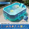 Inflatable Children's Swimming Pool with Slide - No Inflation Needed, Thickened Foldable Design for Home and Outdoor Use