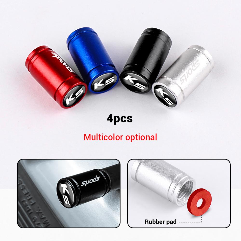 VTMI5 4Pcs Car Wheel Tire Valve Caps Accessories For KIA EV6 Stinger RIO Sorento Picanto Ceed Borrego Syros K4 K5 Pegas Cerato Optima