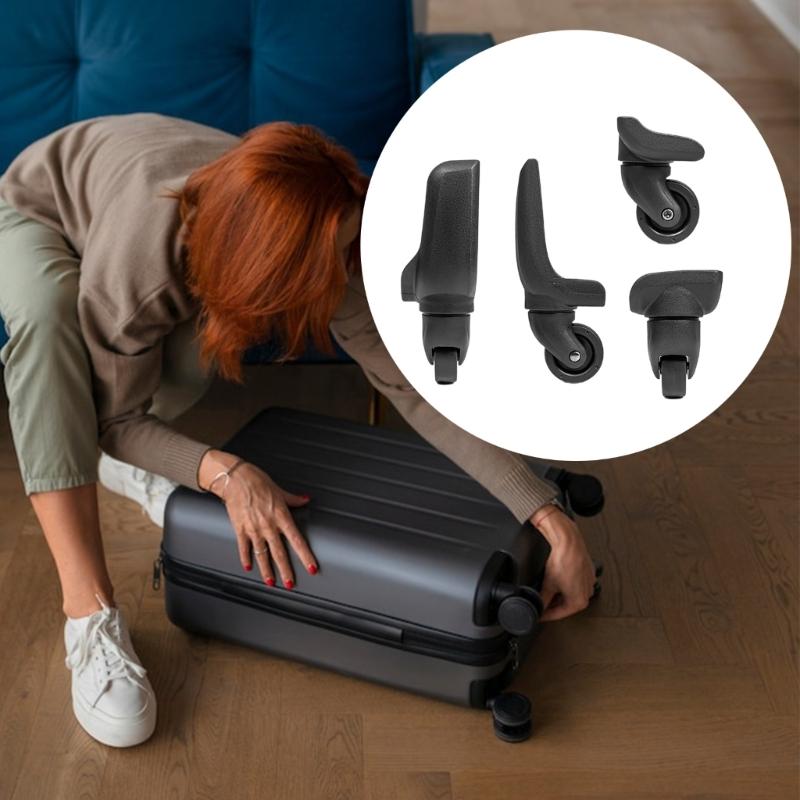 4pcs Luggage Caster Replacement Set Smooth Rolling And Practical Design Suitcase Spare Parts For Business Traveler