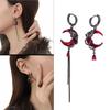 Asymmetrical Moon Drop Earrings Fashionable Moon Earrings Statement Ear Jewelry Chain Eardrop Alloy Texture for Woman