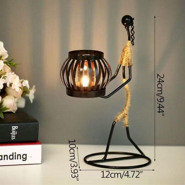 European Retro Handmade Iron Art Aromatherapy Candlestick Decor