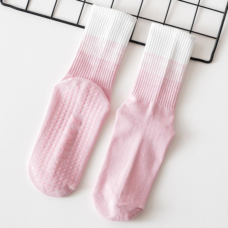 Yoga Socks Mid-Tube Combed Cotton Non-Slip Silicone Floor Socks Fitness Pu Lati Women'S Fitness Jump Sports Socks