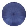 New 16-bone long-handled umbrella small curved handle solid color simple and strong automatic double wind resistance