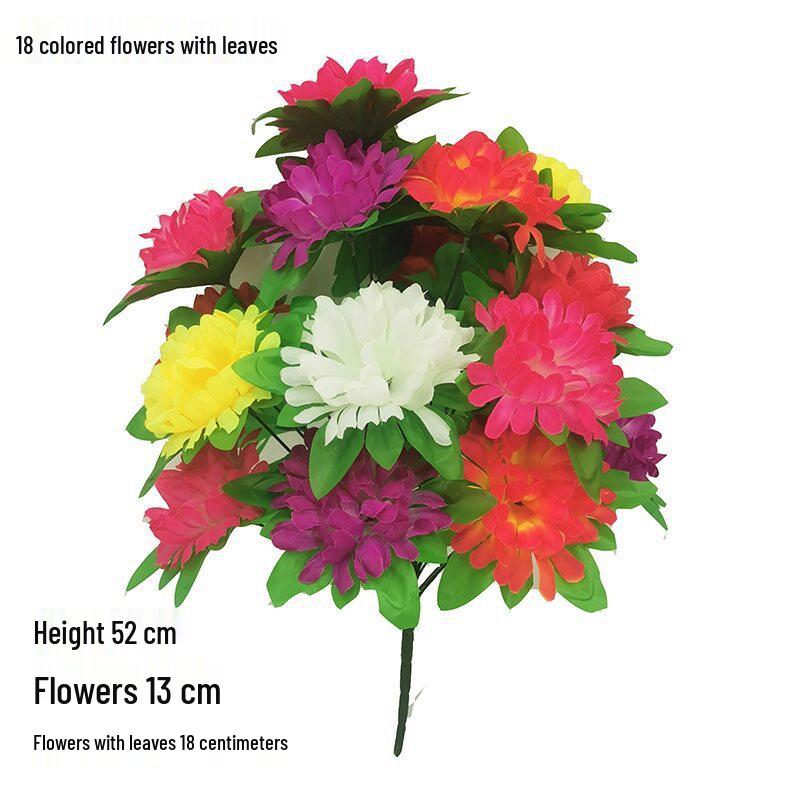 Chrysanthemum Silk Flowers for Qingming Festival Grave Offerings