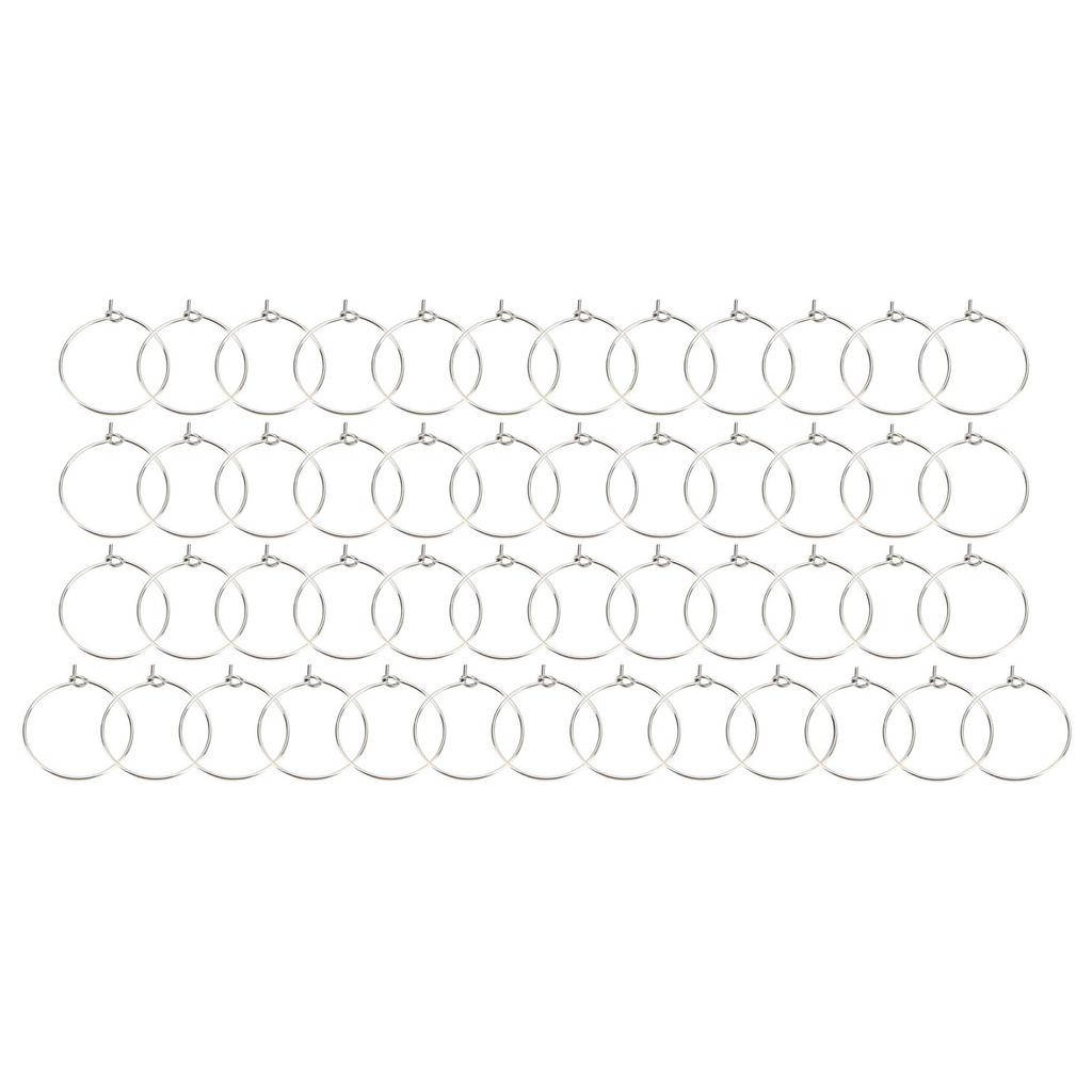 50PCS 20mm Bulk Hoop Earrings Stainless Steel DIY Anti Allergy Wine Glass Rings Jewelry Making