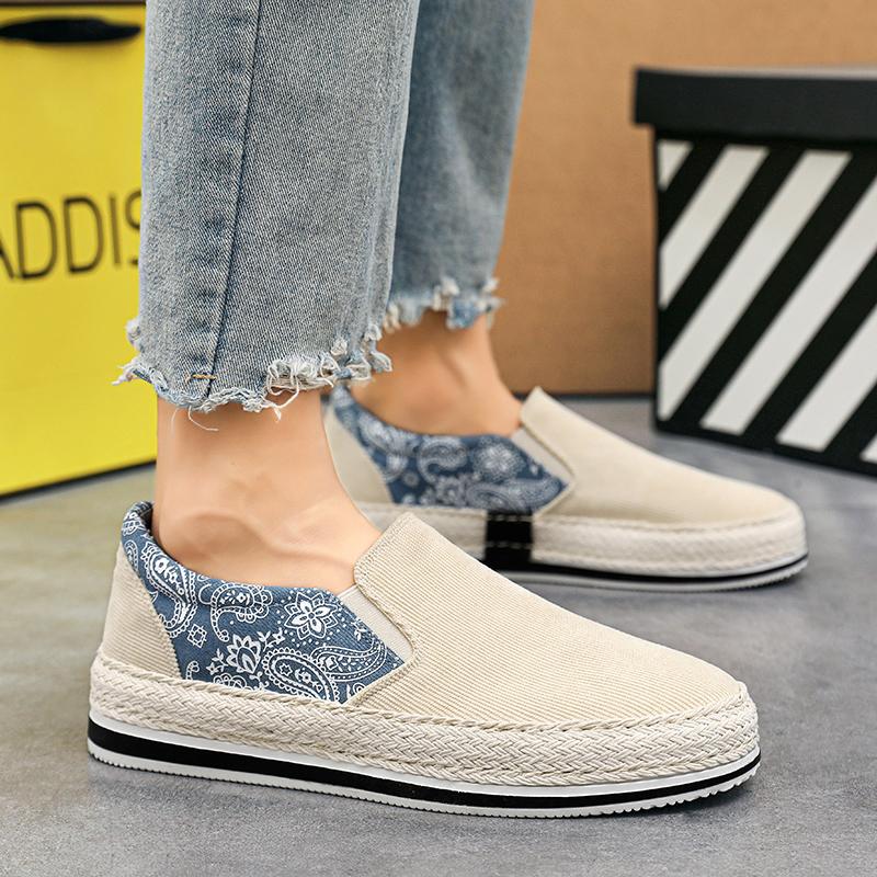 Herren Canvas Sneaker Slip-On - Leichte Freizeitschuhe In Weiß, Schwarz, Navy