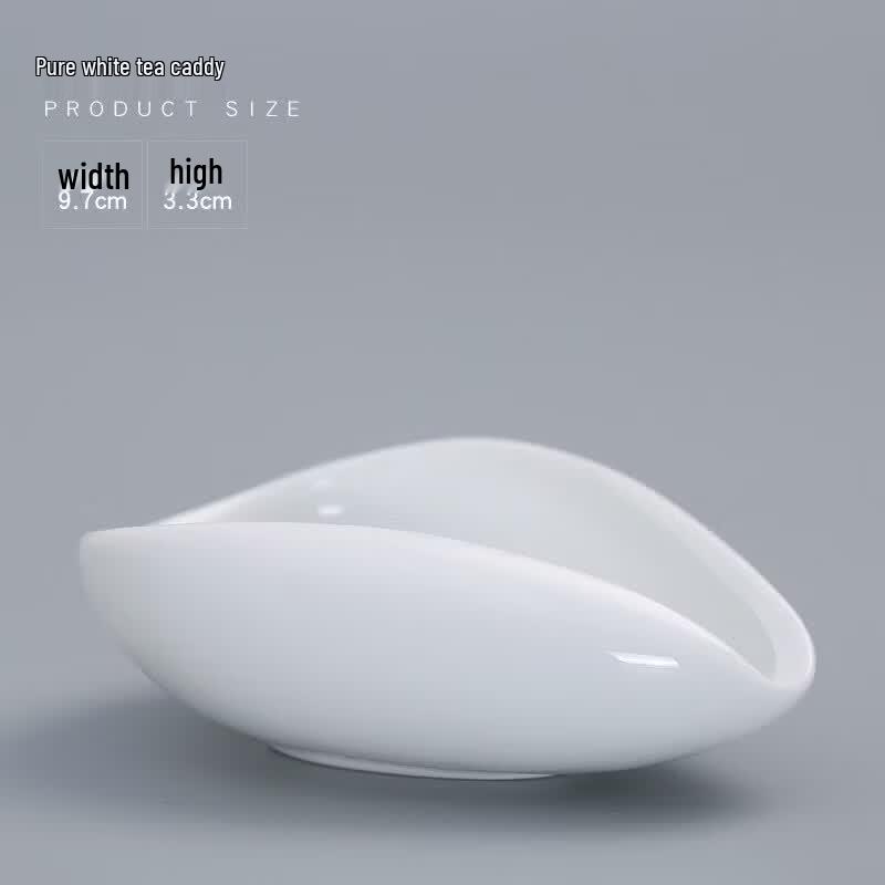 UOSO White Porcelain Tea Lotus and Scoop Set