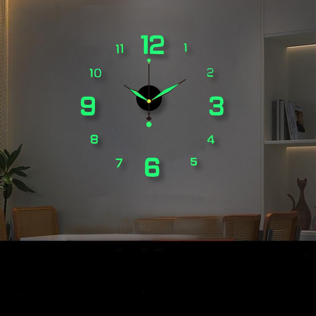 Simple Living Room Bedroom Home Silent Clock Acrylic Digital Clock Diy Wall Sticker Clock Luminous
