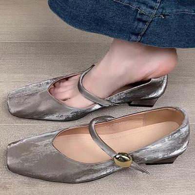 Schuhe neu Damen Schuhe mit niedrigem Absatz Eckige Zehenpartie Atemberaubende Mary Jane Schuhe mit niedrigem Absatz Mode Damen Pumps Luxus Partyschuhe