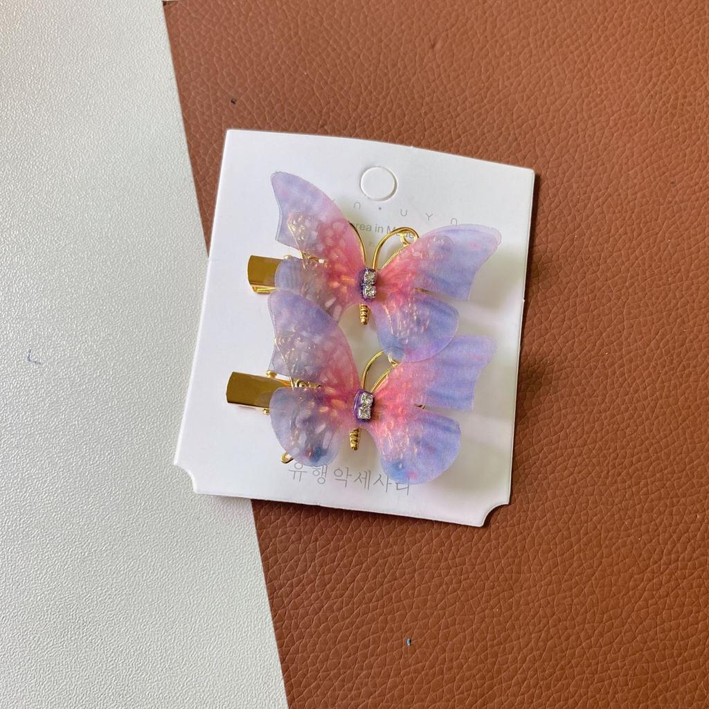 Bunte Schmetterlings-Haarnadeln, Mädchen-Haarspangen, Haarspangen, Damen, süßes Haarschmuck, Regenbogen-Kopfbedeckung, modischer Haarschmuck