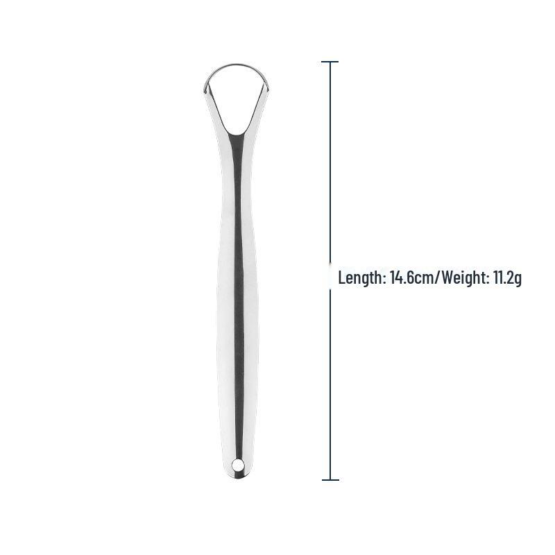 Stainless Steel Tongue Scraper - Bad Breath Removal Tool & Tongue Cleaner