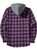 Camicia con Cappuccio a Quadri Rossi e Neri Trendy da Uomo - Capo Esterno Casual a Vestibilità Larga per Primavera & Autunno 2026