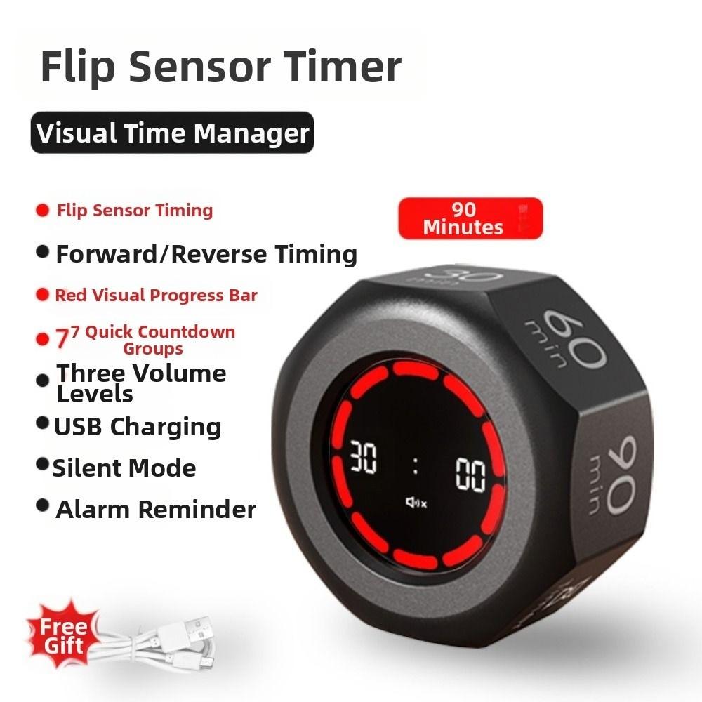 1/3/5/15/30/60/90min Automatic Rotating Timer Octagon Pomodoro Timer for Kids Studying