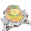 Ring Pt900Platinum/opal/diamond #7.2(US Size) 6.2g Women Used