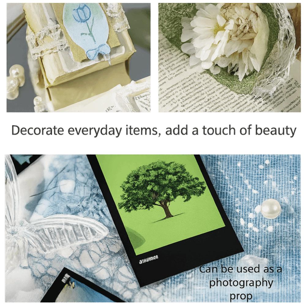 16Pcs Lace Edged Mulberry Special Paper Texture Sensation Textured Scrapbook Paper  Letters