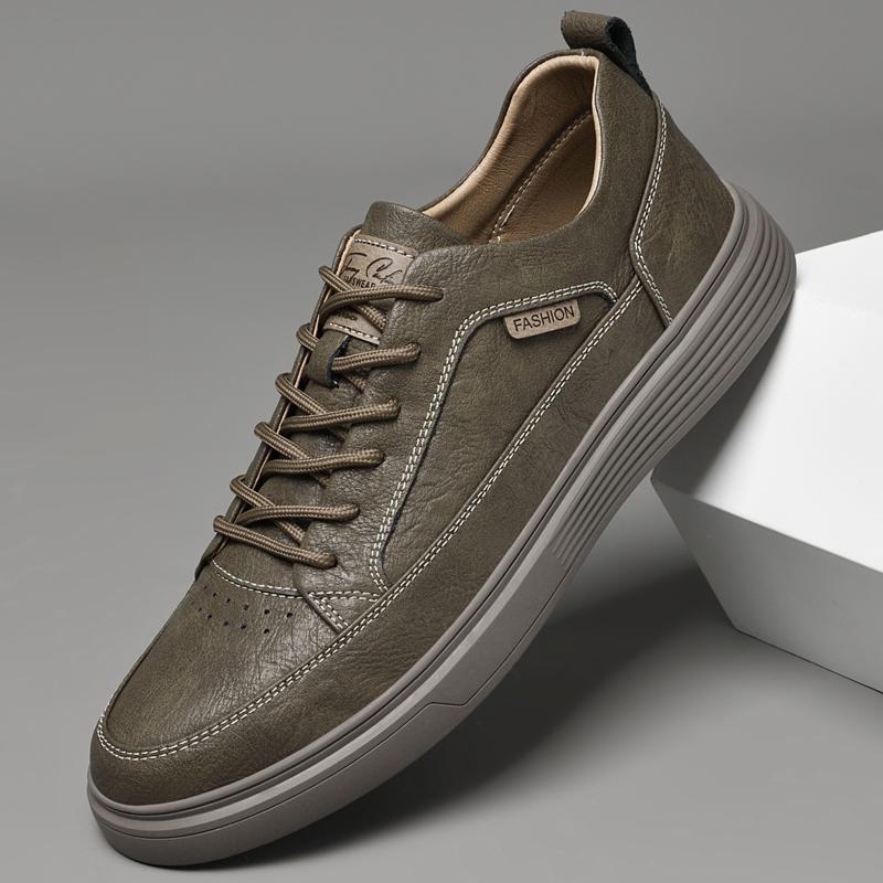 Дышащая мужская повседневная обувь из натуральной кожи — фото 4