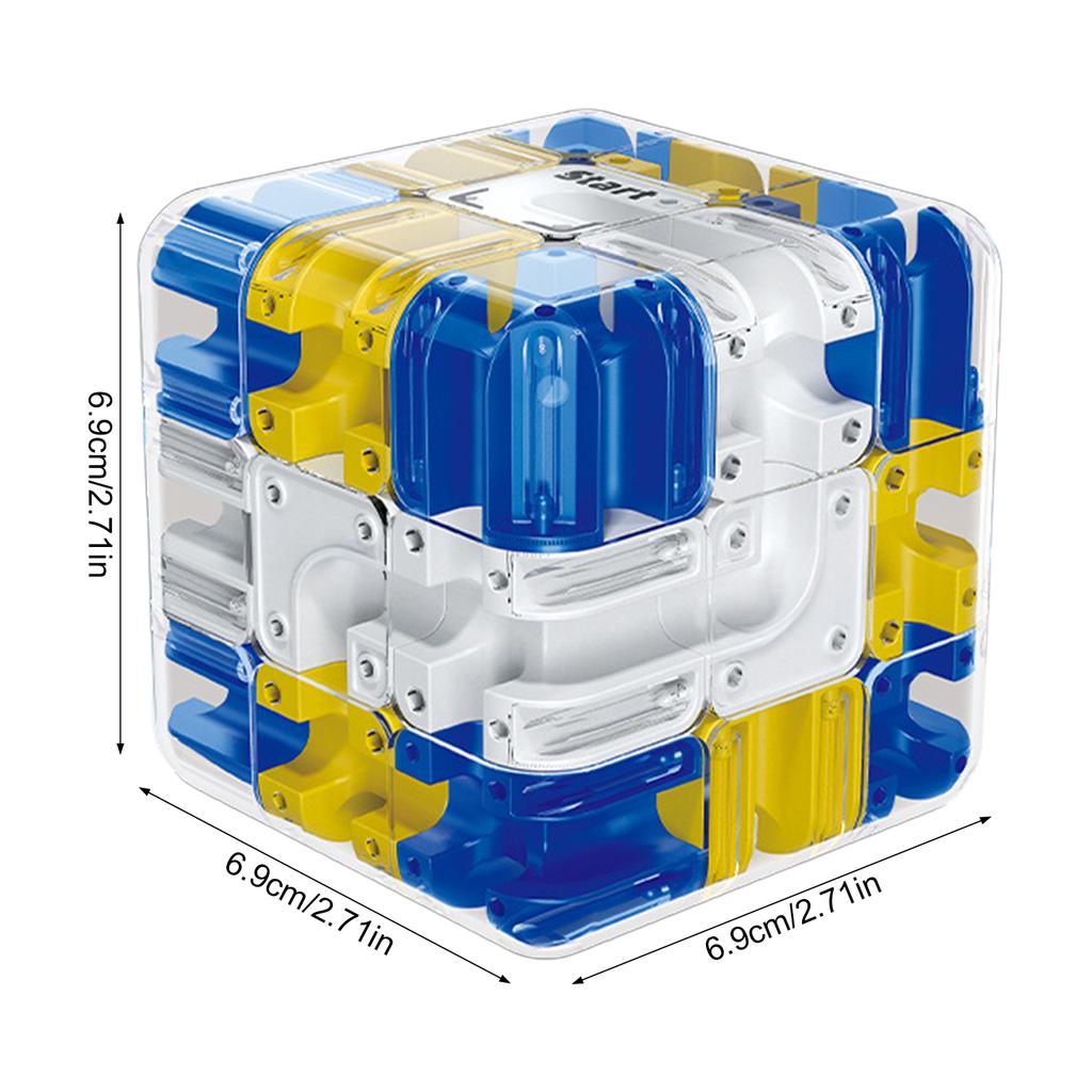 3D Rotating Maze Puzzle Cube Three Layer Brain Teaser Game For Kids Logic Training And Focus Development