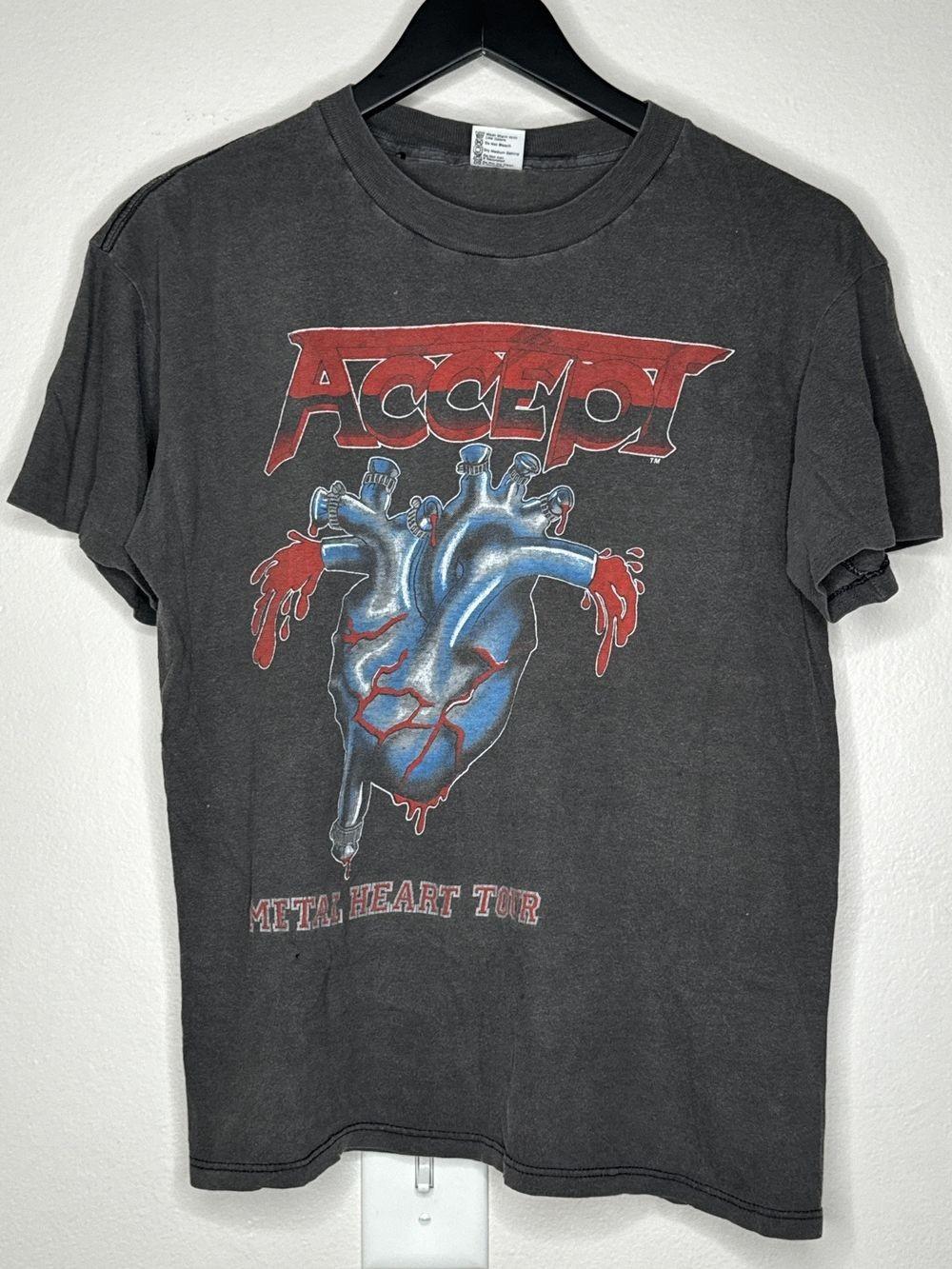Vintage 1985 Accept Metal Heart Tour Concert Black Unisex Shirt S-5XL WA1889 XL