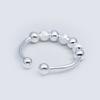 Fashion Women Rings Creative Rotating Beads Open Adjustable Silver Ring Simple Elegant Jewelry Gift