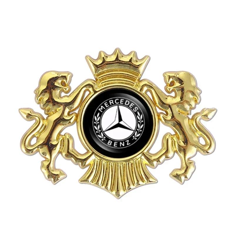 AABHZ1 Car Sticker 3D Metal Lion Side Trunk Decal for Mercedes Benz W203 W204 W168 W176 W124 W205 W211 CLA C63 G63 C180 A B C E Class