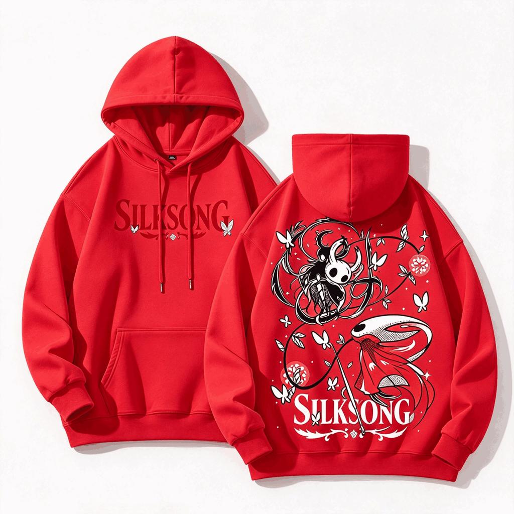 Hollow Knight Silksong Hornet Graphic Hoodie Unisex Casual Pullover Sweatshirt Indie Game Fans Long Sleeve Loose Streetwear Hooded Tops Men Women