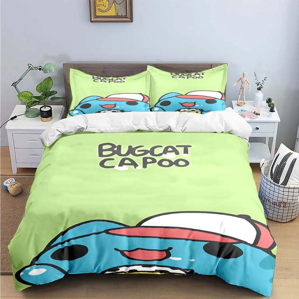 Fashion Cartoon B-Bugcat Capoo Pattern Bedding Set Duvet Cover Comforter Luxury Birthday Gift Bed Supplies