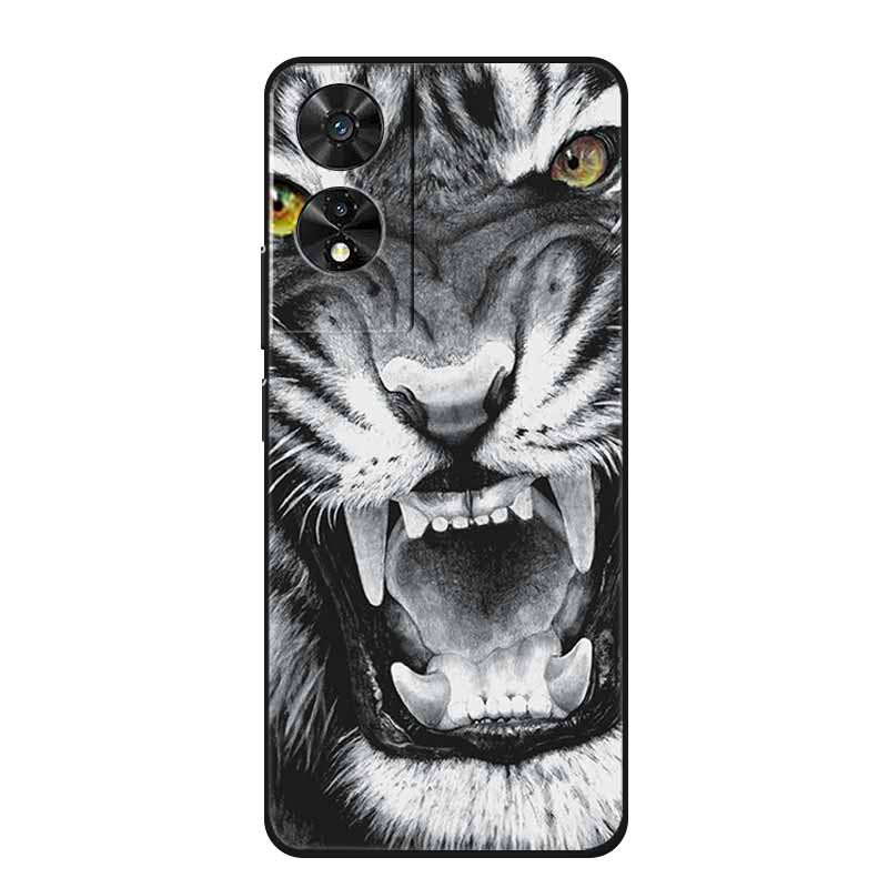 For TCL 505 Case Cartoon Pattern Black Silicone Luxury Phone Cases for TCL 505 Shockproof Soft Covers for TCL 505 TPU Funda Capa