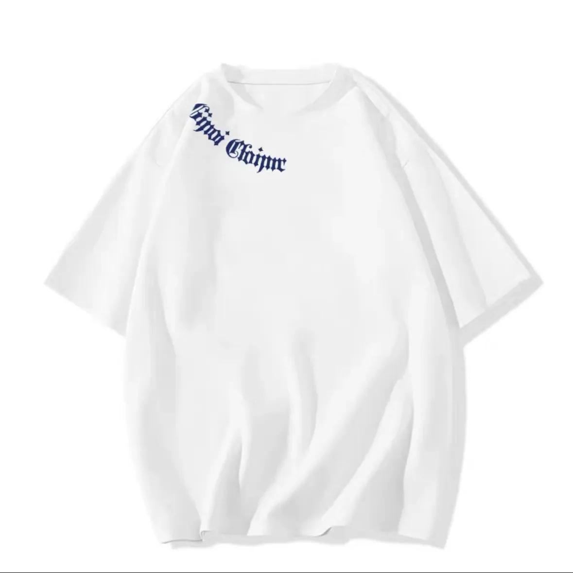 

Женская летняя хлопковая футболка с коротким рукавом, принтом и свободного кроя, белого и серого цвета, 2024 3XL for 146-170 lbs