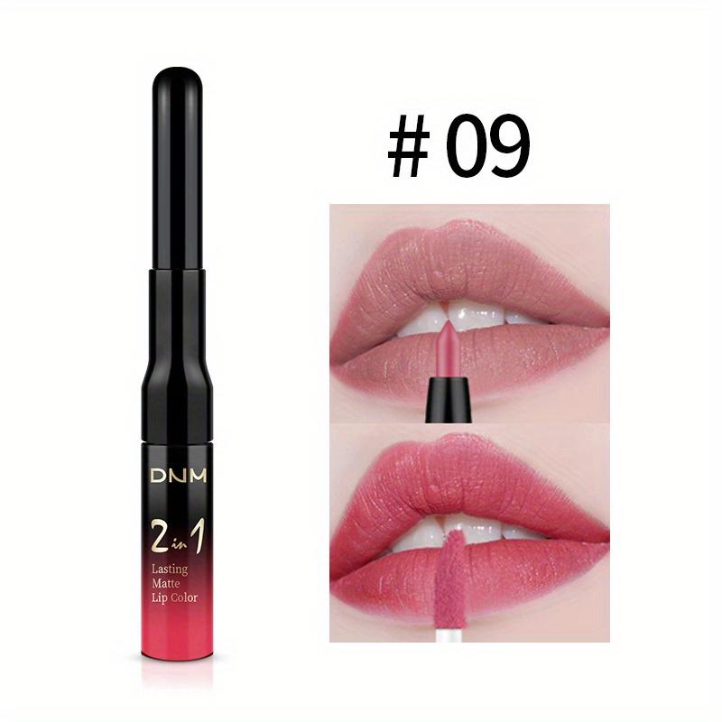 Rossetto a tazza antiaderente Rossetto colorato facile da applicare Lucidalabbra a doppia estremità Matita per labbra Smalto per labbra due in uno