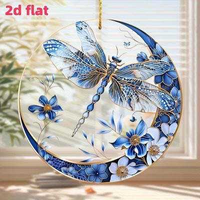2D Flat Acrylic Dragonfly Decoration, No Need for Batteries/electricity, Unique Indoor/outdoor Decoration, Multi-purpose Traditional Style, Wall Mo
