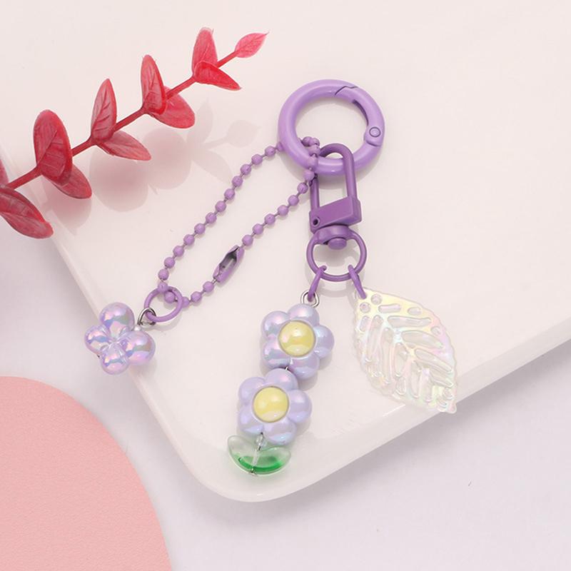 

Цветной милый брелок с цветком, автомобильный брелок, кулон, полый лист, сумка, украшение