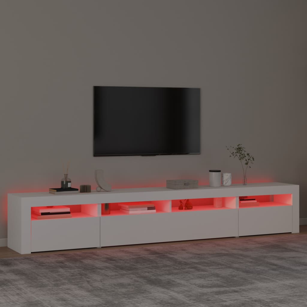 Vidaxl TV Cabinet with LED Lighting, White, 240X35X40 Cm
