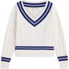 Tommy Hilfiger Cable Knit Soft Comfortable V-Neck Sweater Women sweater XW08635-YA8