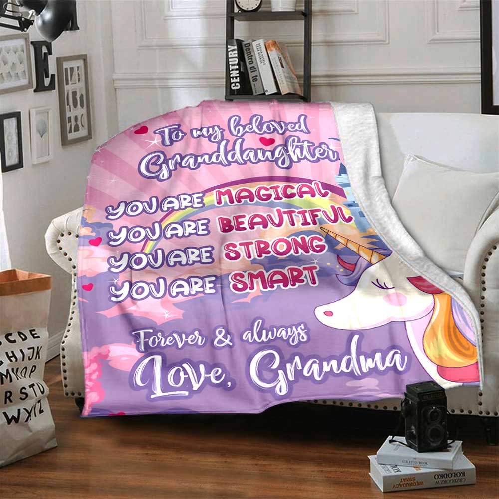 Granddaughter'S Special Birthday Cozy Blanket Comfortable ure for Sofa Couch Office Bed Picnics Four Seasons Multipurpose Modern Ideal Day Y34