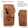 Women's Long Wallet with Black Cat Pattern 1PC Multi-functional Portable Snap Closure Coin Purse Ideal for Cat Lovers Birthday Gift Daily Commute