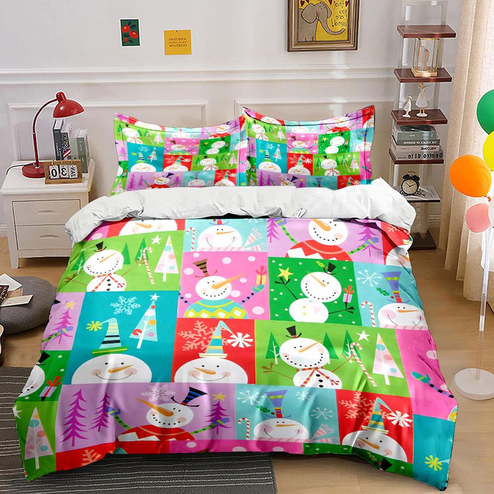 Cartoon Bears Winter Pattern Bedding Duvet Cover Set Duvet Cover Pillowcases (1*Duvet Cover 2*Pillowcases, without duvet insert)