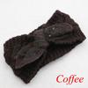 Vintage Flower Women Girl Bow Knot Headband Turban Crochet Knit Hairband Rabbit Ears Headwrap