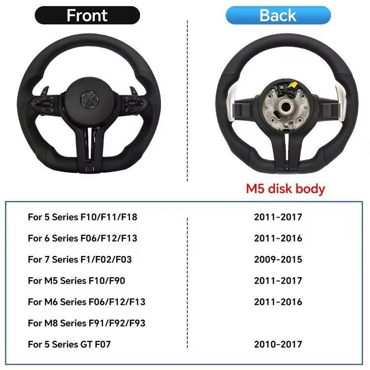 Black Chrome Sport Leather Steering Wheel For BMW F30 F36 F20 F23 F22 M3 F80 X1 F48 F10 F07 F01 M5 E84 E87 E90 E70 BMW Car Accessory