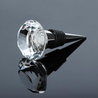 Wine Bar Stainless Steel Wine Bottle Stopper Crystal Pointed Diamond Creative Shape Crystal Pointed Diamond Household Accessory