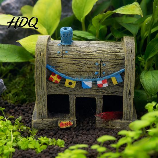 Shrimp Tank Decor Pineapple House Fish Decor Resin Cartoon Aquarium Ornament