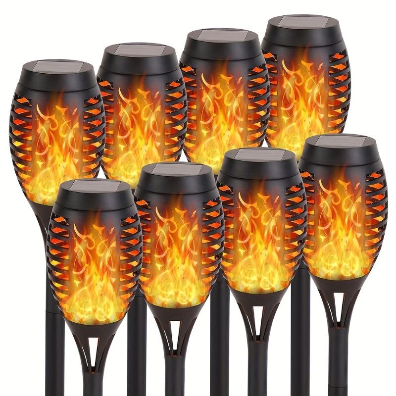 8PCS Solar Flickering Flame Light - Warm, Decorative Analog Flame Light Garden | Flickering Flame Effects | Durable Plastic, LED Light