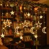 Outdoor LED Solar String Lights - Star & Moon Fairy Lights for Christmas & Holiday Decoration
