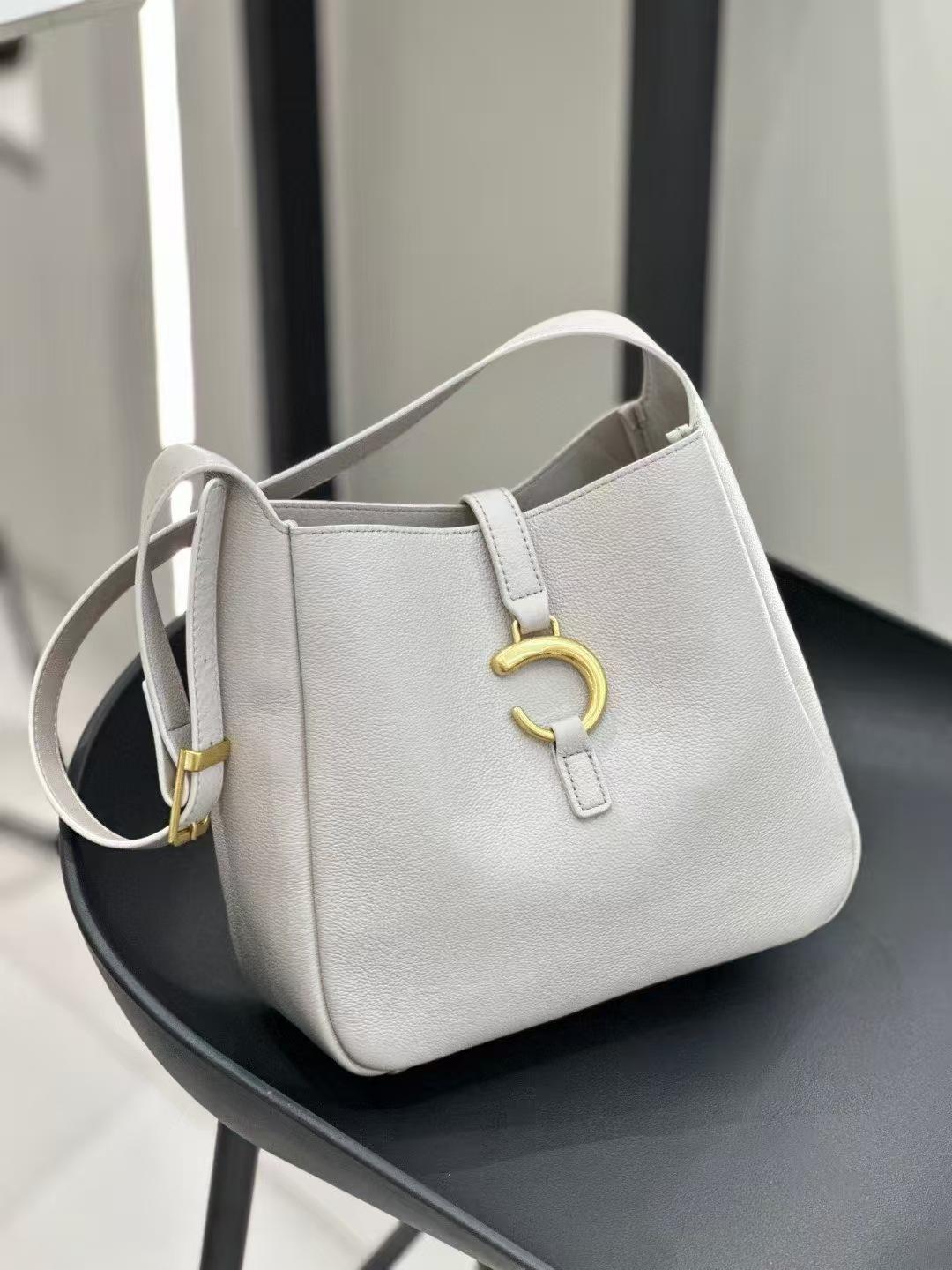 

Korean All-matching Bag Women s Fashionable Portable Bucket Genuine Leather High-end Armpit Single-shoulder Length 28cmX13cm X29cm