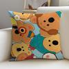 Shijiao Bear Cushion Cover Cushion Cover Pillowcase, Anti-Mite Invisible Zipper, Linen Sofa Cushion