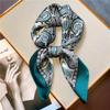 New Fashion Paisley Print Shawl Square Scarf for Women Soft Satin Wraps Neckerchief Female Hair Bands Ribbon Headband Bandana