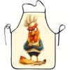 1 Piece of Fun and Creative Themed Apron, Featuring a Retro Design of an Angry Chef Rooster, Unisex, Perfect for Crafting, Baking, Painting, Kitchen a