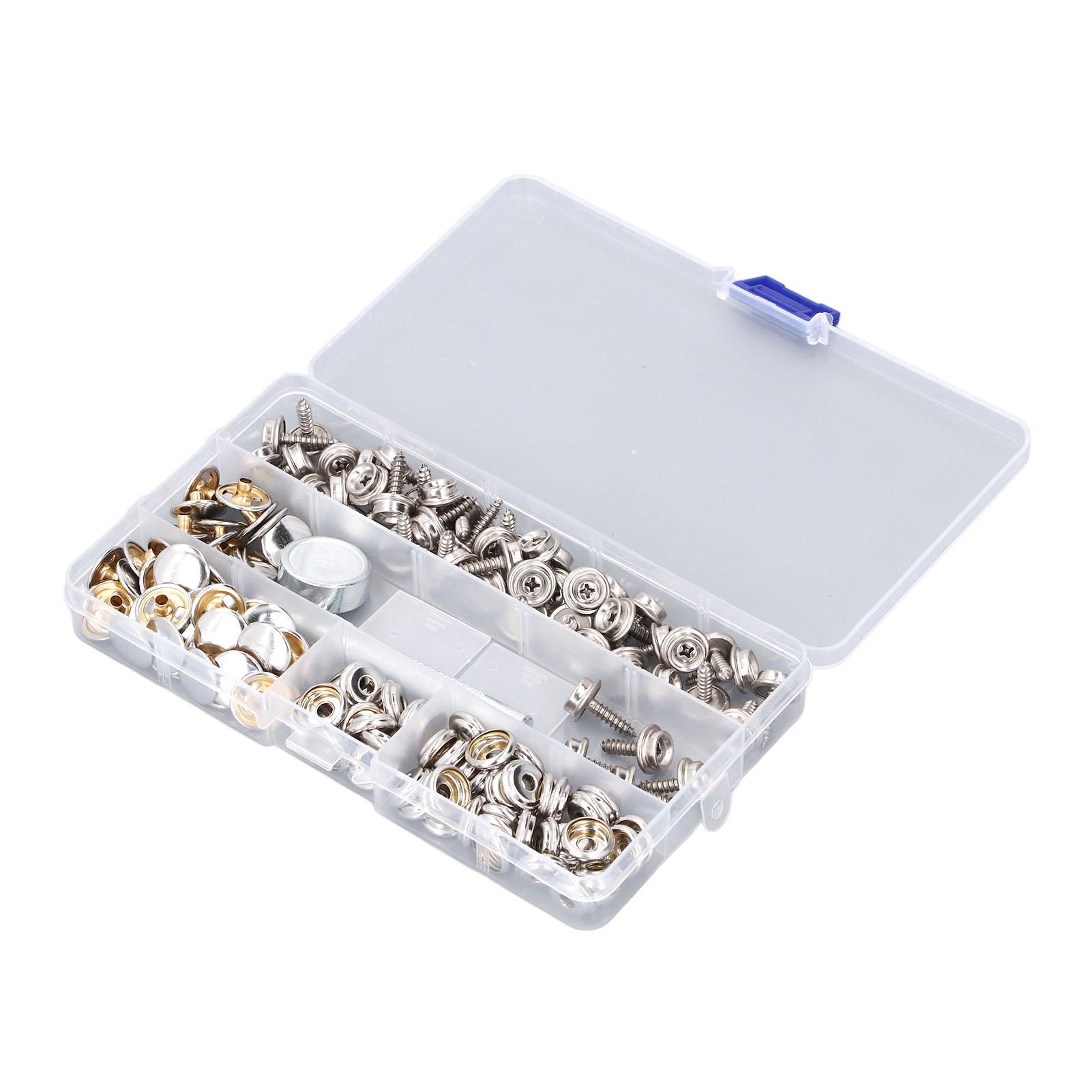 

150PCS Canvas Snap Kit Tool Stainless Steel Boat Canvas Snaps Button Screws for Boat Covers Tarpaulins Tents Awnings