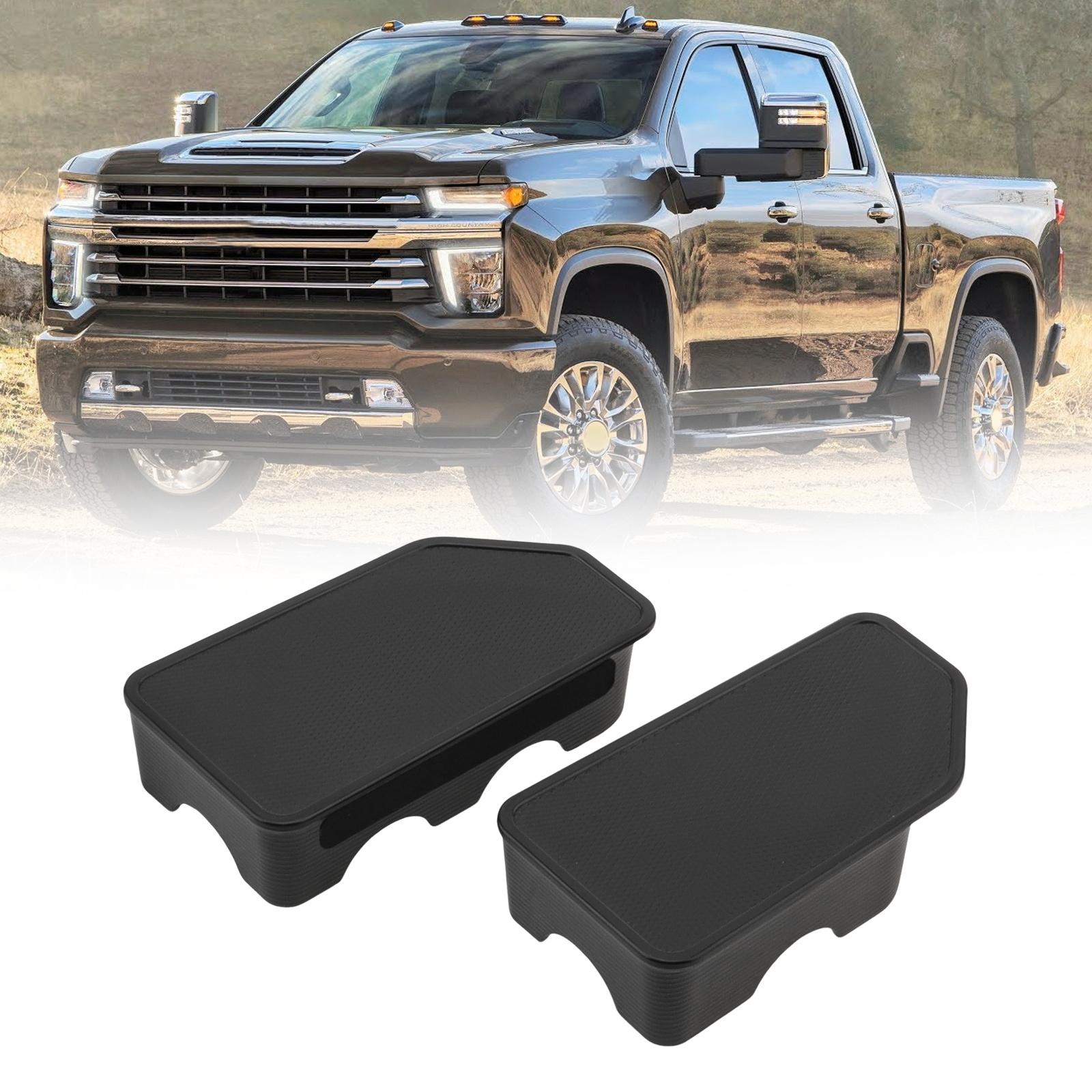 

Подходят для Silverado Sierra 2 шт. Черные пластиковые заглушки карманов колышков, накладки на борта кузова грузовика, пыле- и водонепроницаемые, в комплекте противоскользящий коврик, сверхпрочные